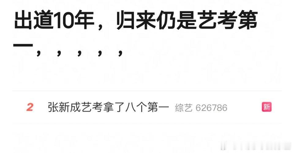 出道十年，张新成归来仍只有艺考第一 ​​​