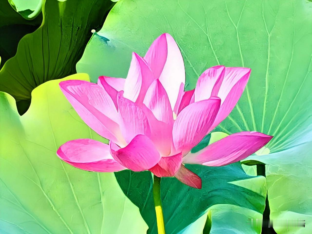 粉嫩荷花开满池塘，夏日清凉自然来！🌸🌿