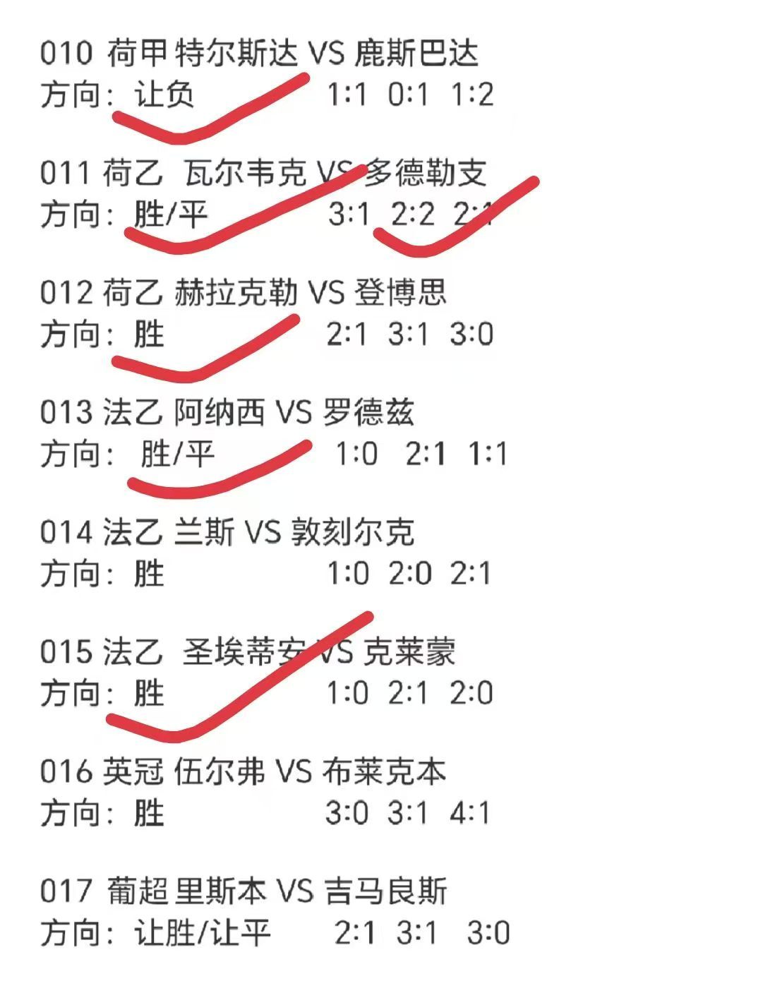 今日早场赛事清单昨日清单方向 17中 11，比分前半夜连续拿捏五场