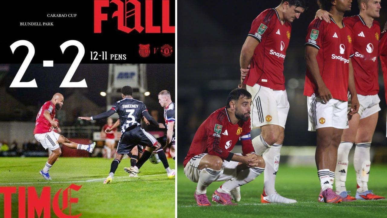 英联杯：曼联2-2战平英乙球队格林斯比，点球11-12落败止步第2轮。
曼联落后