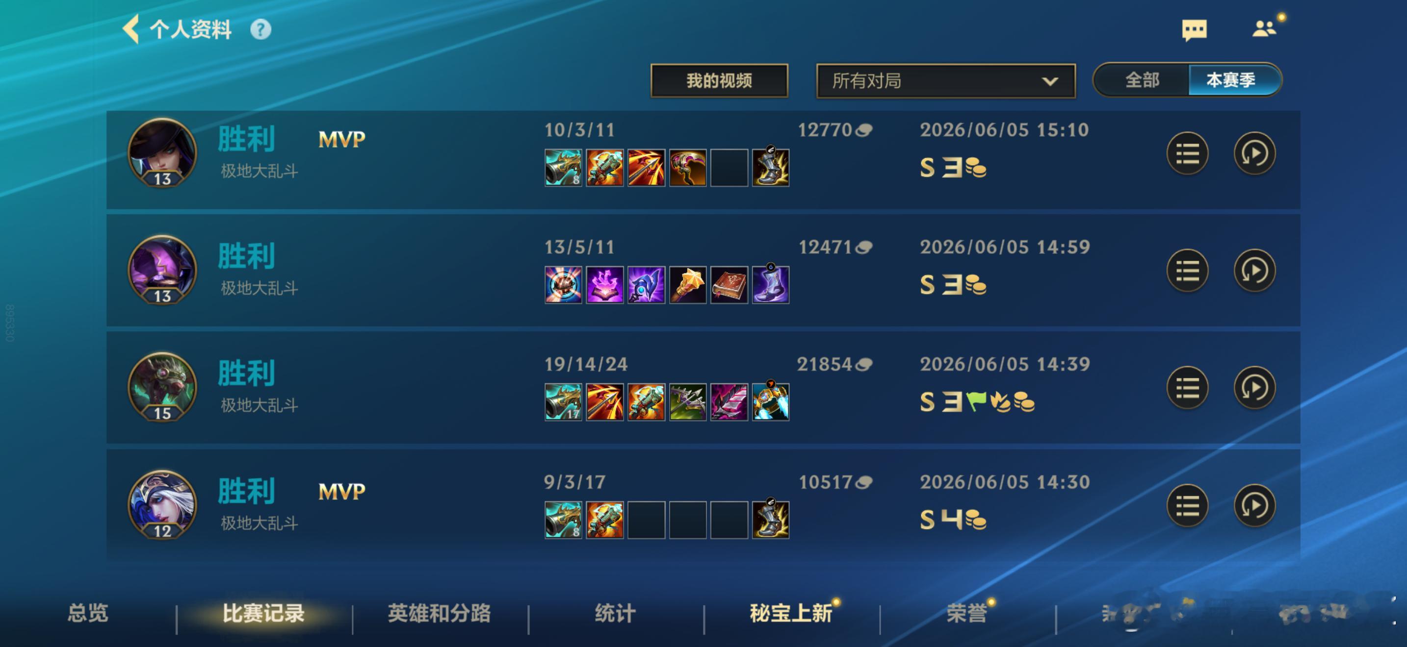下午努力奋斗，连赢四局！拿了两个MVP哈哈哈。。。  在玩的时候，额头被蚊子🦟