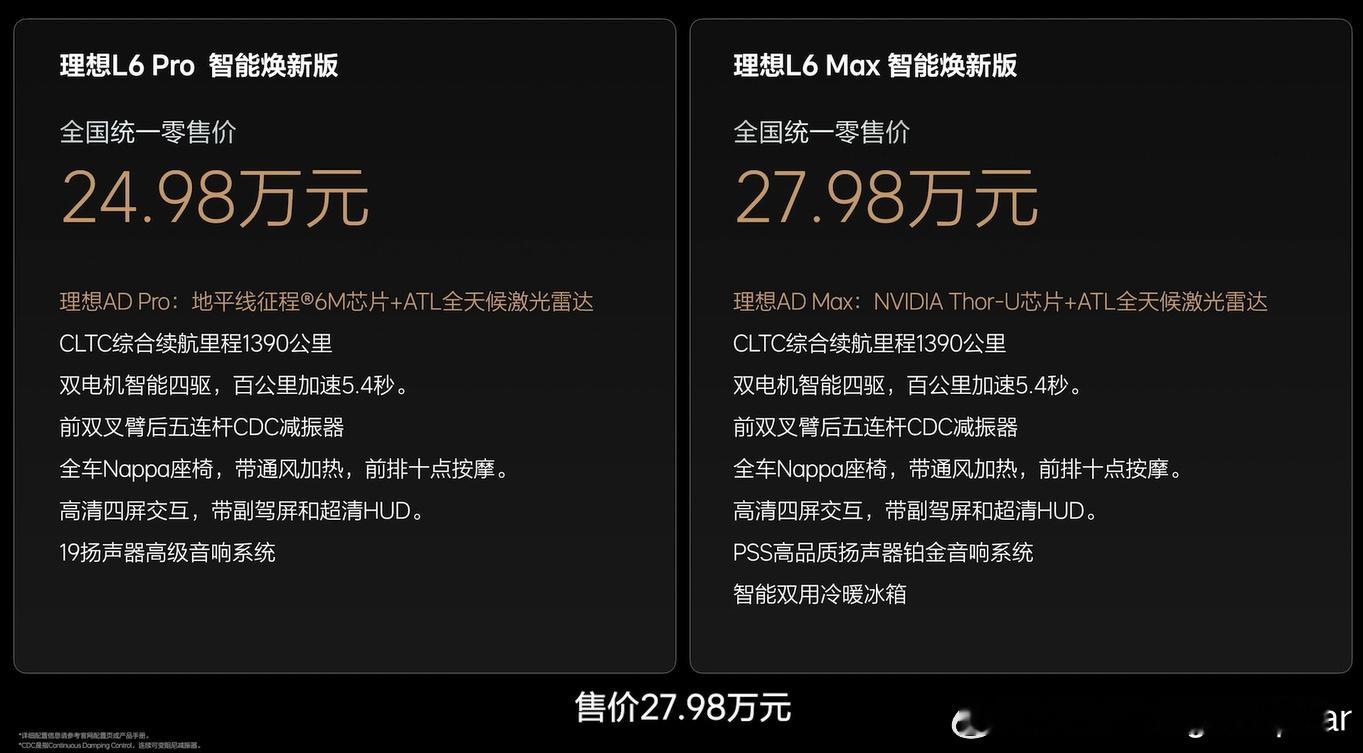 理想L系列智能焕新版上市  理想汽车又来给大家上强度了，L6、L7、L8、L9 