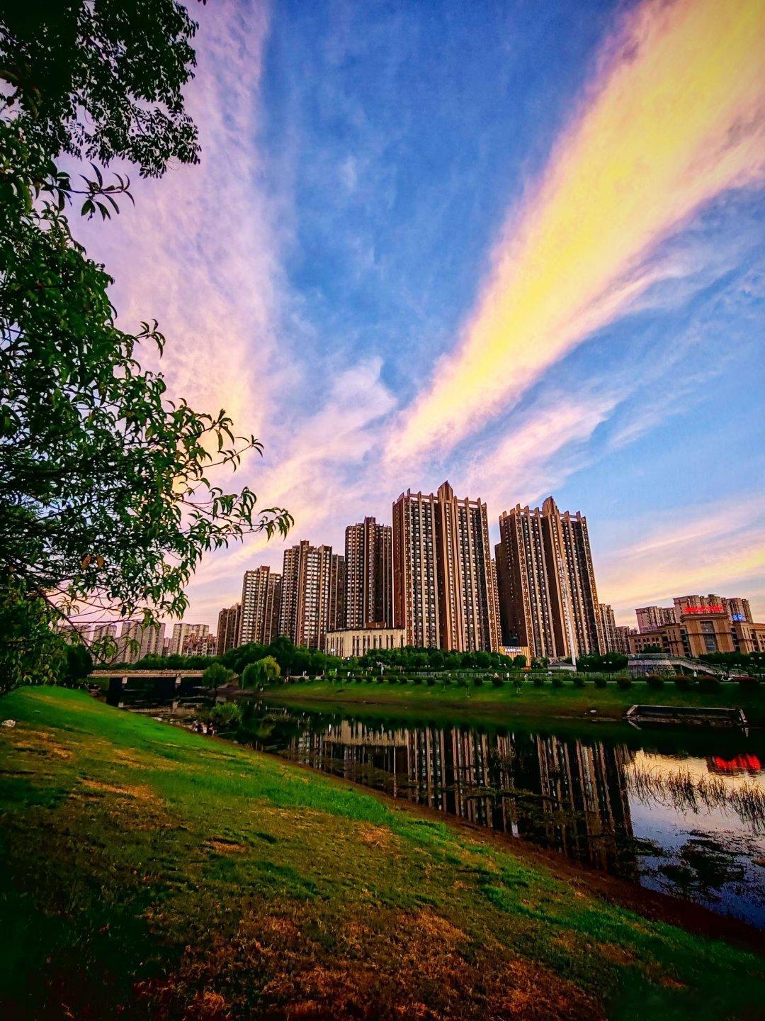山美水美家乡美 夕阳西下，慈湖河边，风景如画……用眼睛寻找美丽江南天天拍江南手影