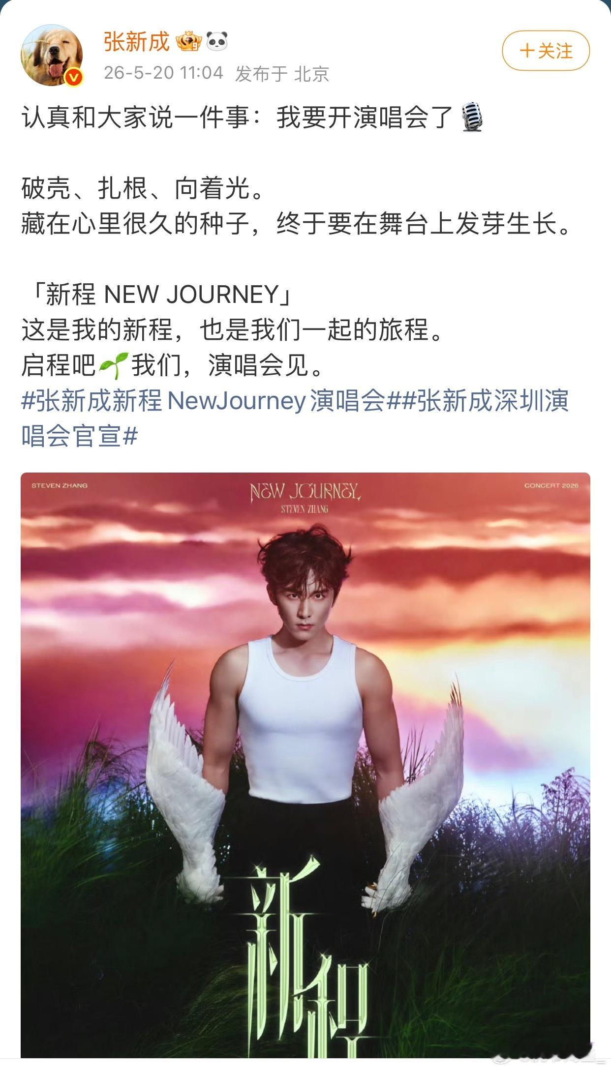 张新成要开演唱会了啊，内娱越来越多演员开演唱会了，哪怕演唱会上唱的都是别人的歌，