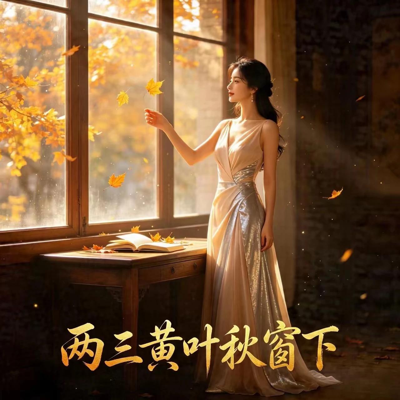 这联真是把我难住了！上联写的是秋天窗下两三片黄叶，简简单单、干干净净。
上联：两