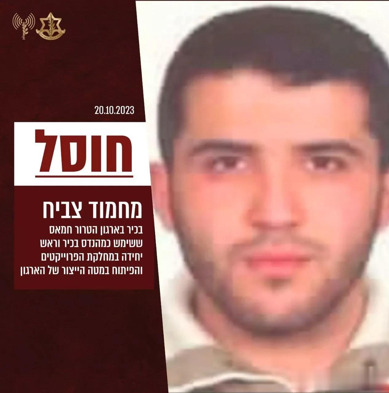 马哈茂德·查比赫 (Mahmoud Tzabih)，哈马斯高级工程师兼武器开发商