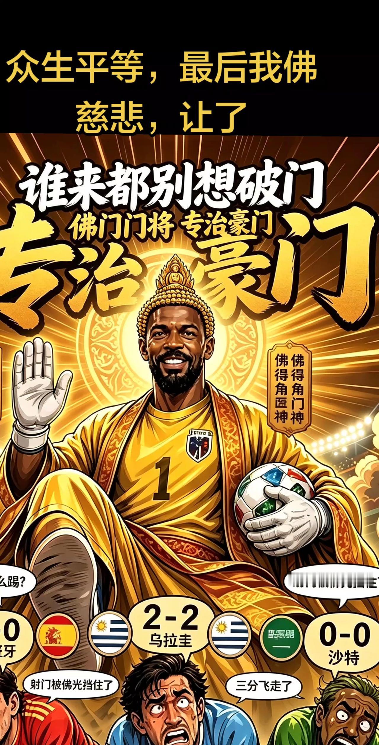 佛得角门将沃齐尼亚，什么豪门在他面前都众生平等！西班牙、乌拉圭、沙特、阿根廷，全