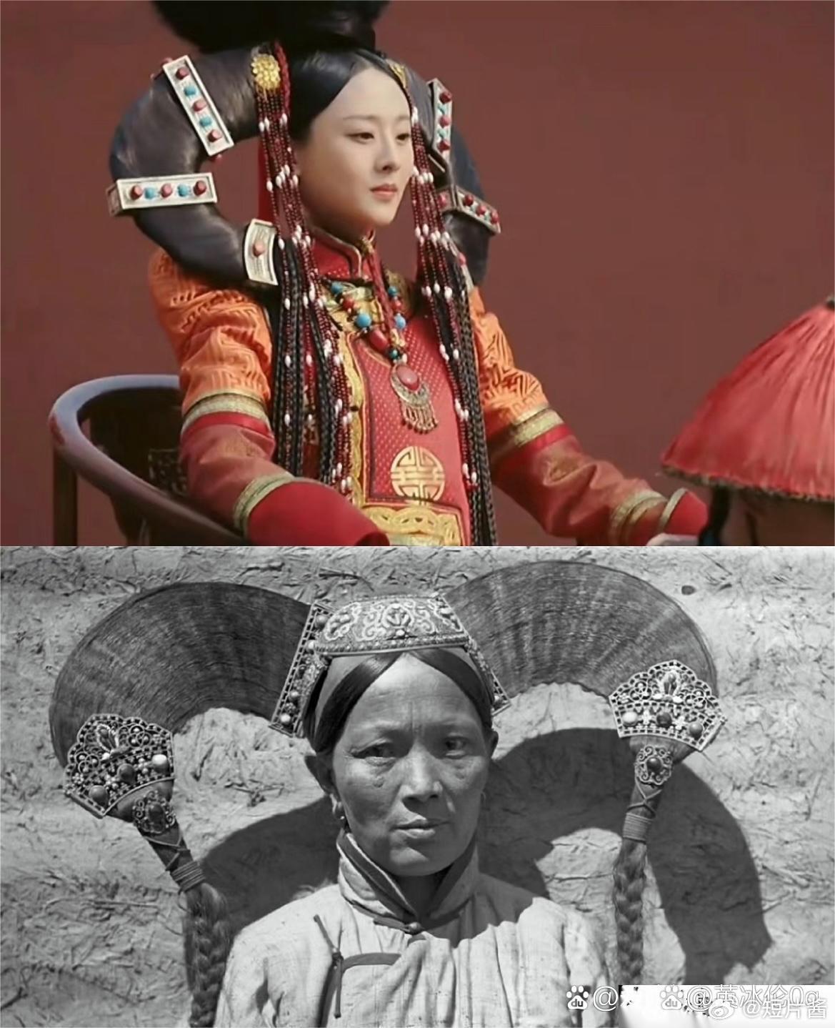 清宫妆与原图对比，哪个更美 ​​​