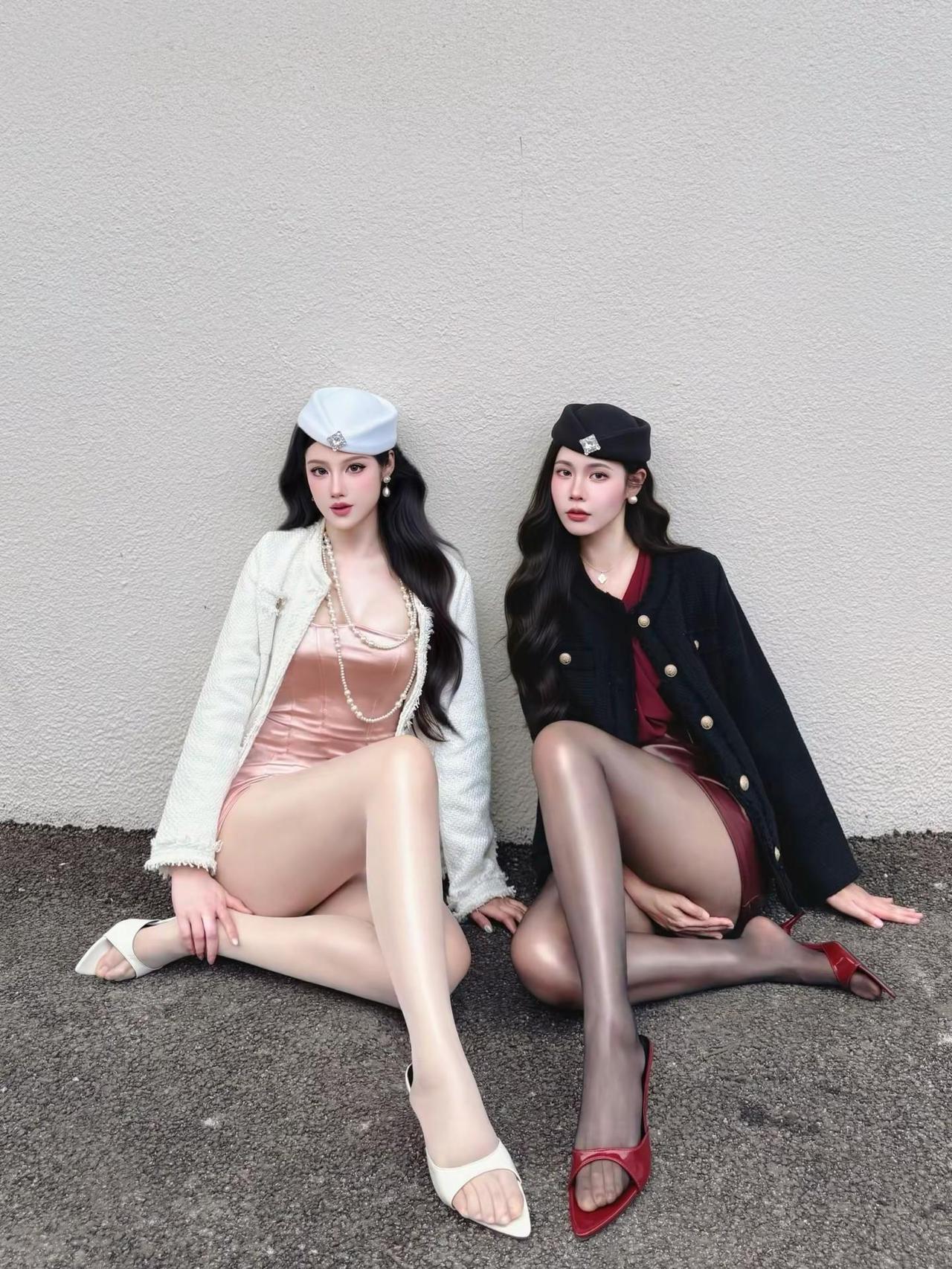 经济上行的美🤍🖤小香风 大长腿 拍照姿势 闺蜜