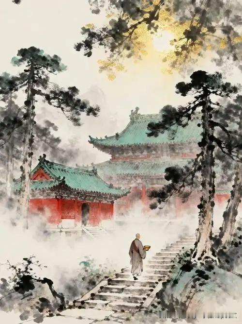 《题淮南寺》
——宋·程颢
南去北来休便休，
白蘋吹尽楚江秋。
道人不是悲秋客，