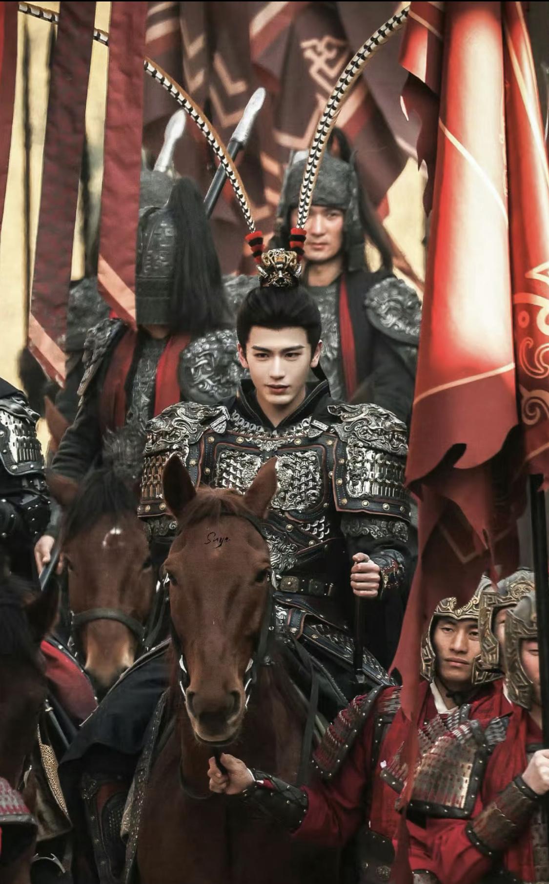 头上的是雉鸡翎，是中国传统戏剧里面最常规的穿戴，王炸级别的大将军才会佩戴，比如吕