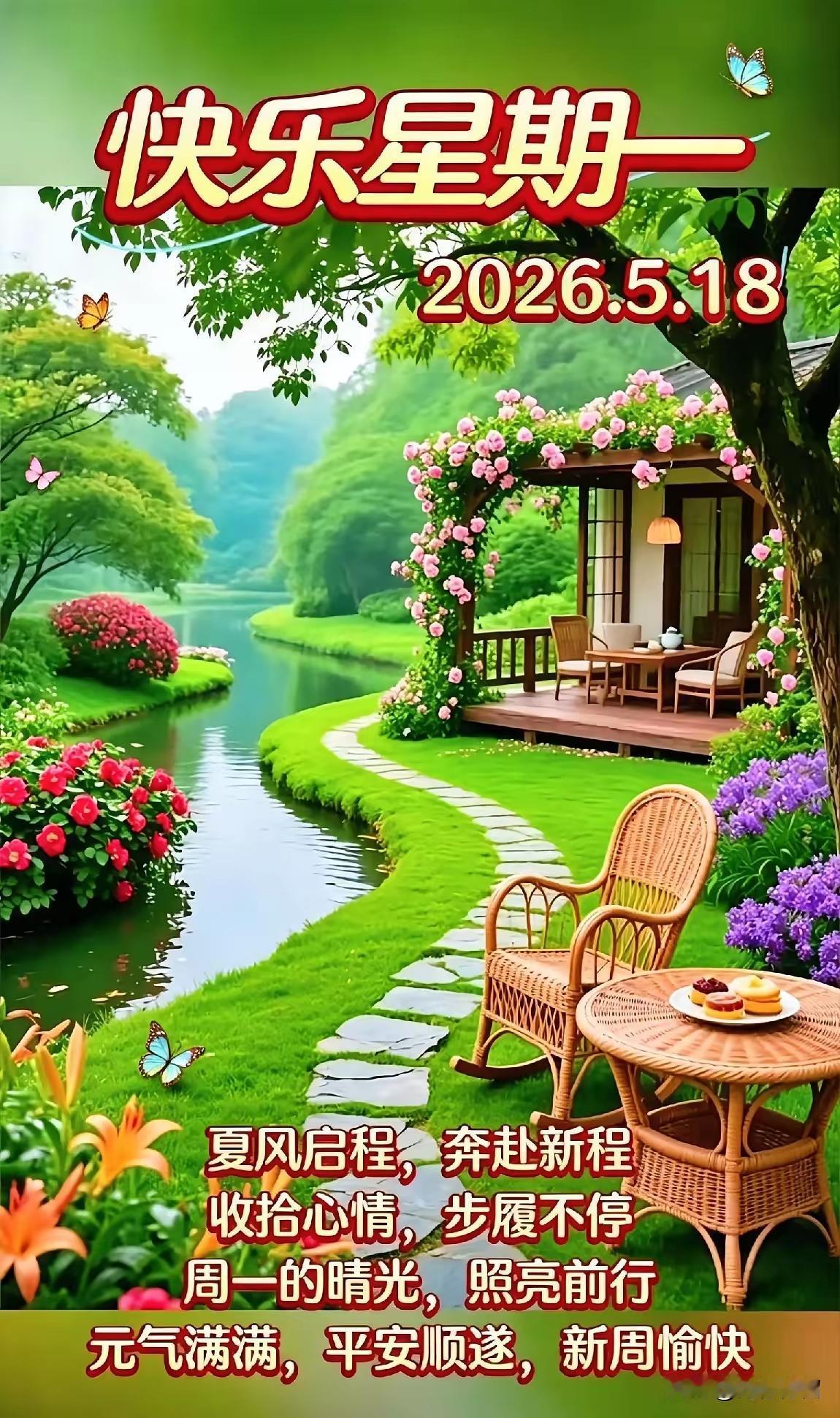 周一早安，元气满格
新周开局，活力上线
万事皆顺，日日睛朗
告别庸懒，保持热爱