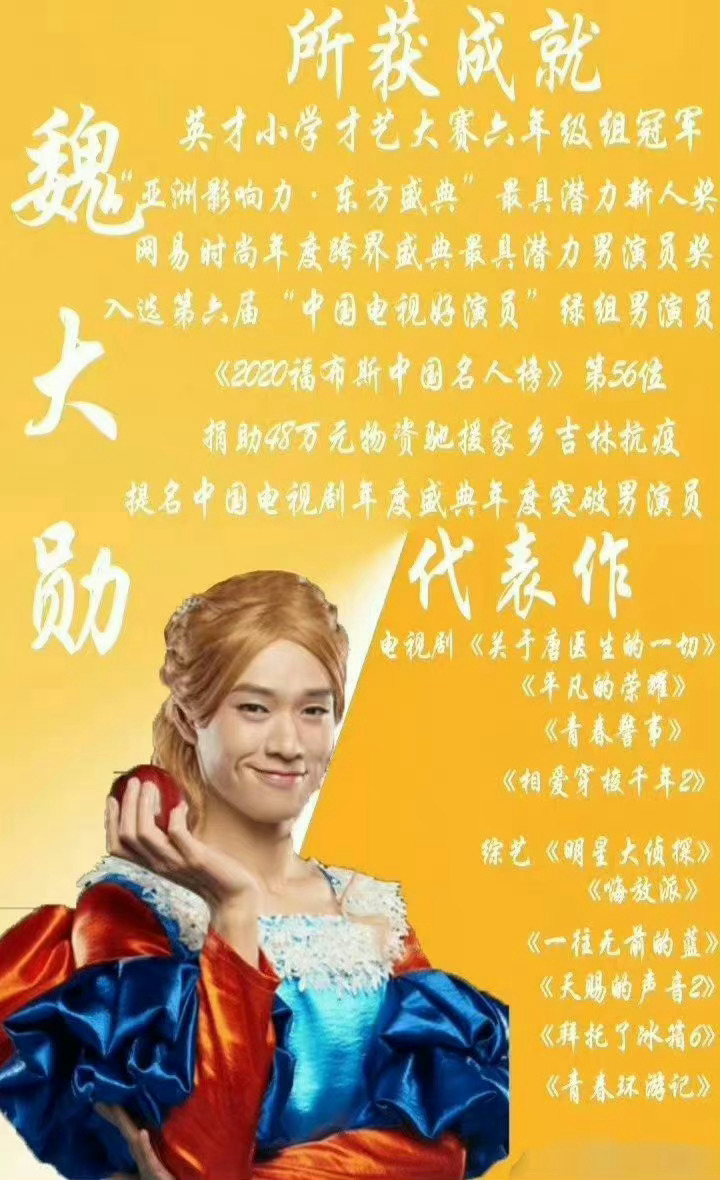 #原来只有这张实绩图是魏大勋粉丝做的#果然才华横溢魏大勋，英才小学才艺大赛六年级