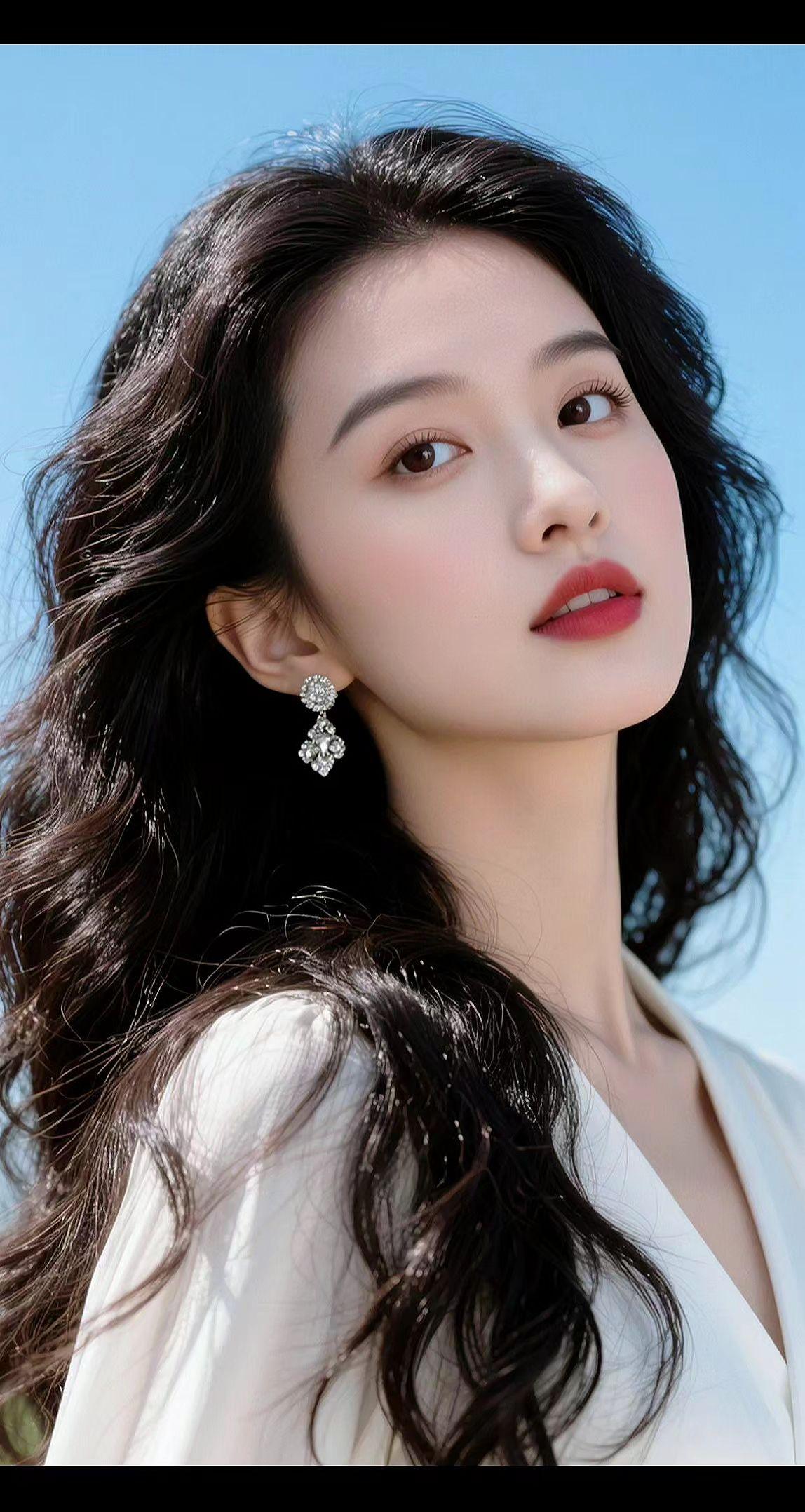 耳畔星光，温柔闪耀。AI卷发氛围感写真