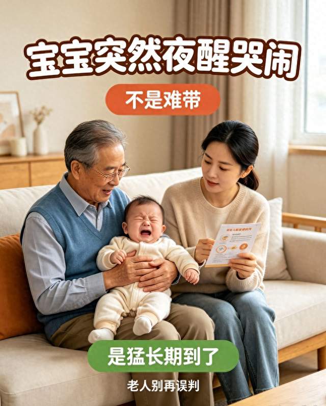 宝宝突然哭闹、夜醒频繁？不是难带！是猛长期到了老人最容易误判