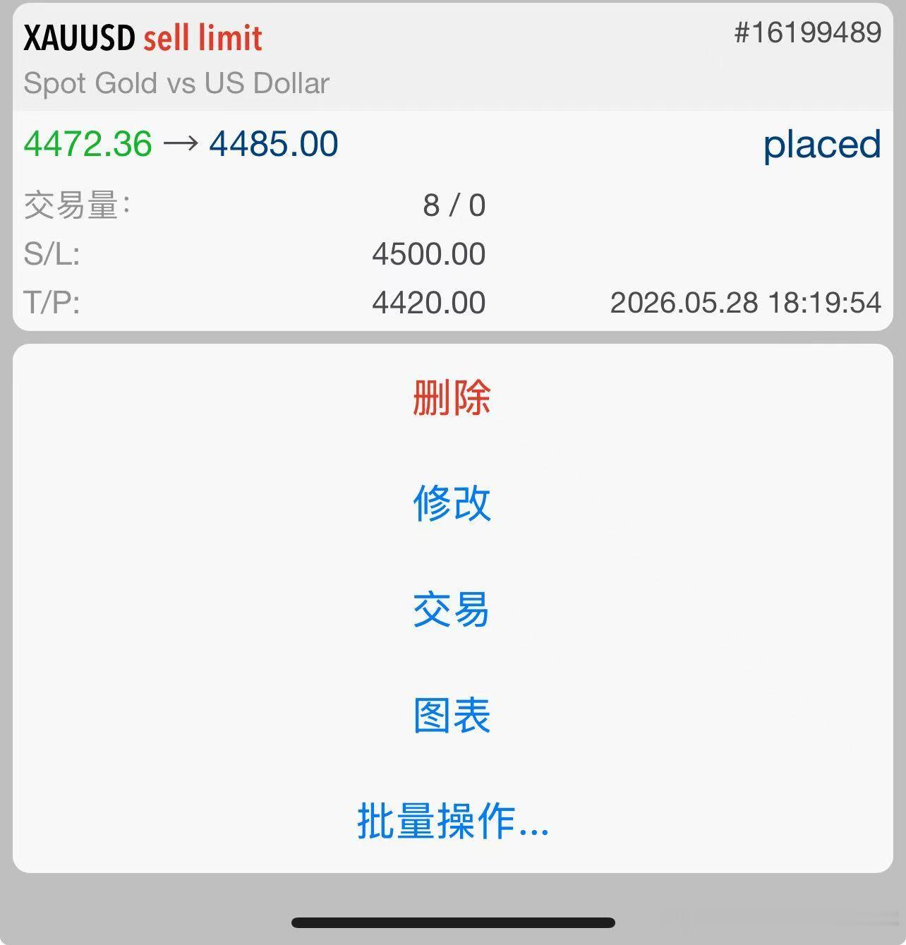 今日最后一张直接挂单坐等收米！！！黄金策略：4485-87附近空，目标：4420