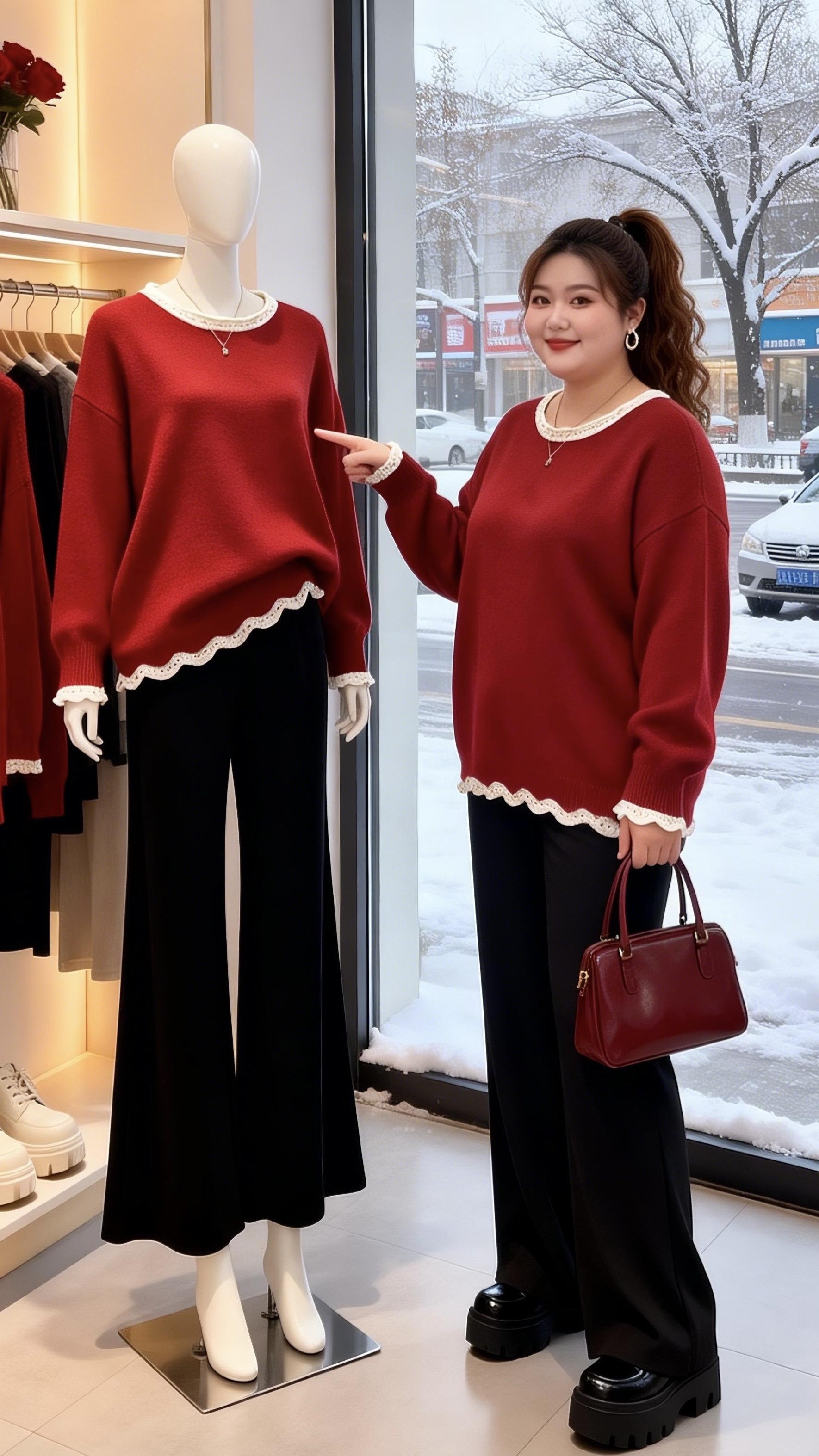 大码女装脱下外套也体面的秋冬内搭让人眼前一亮的跨年约会穿搭当我找到了适...