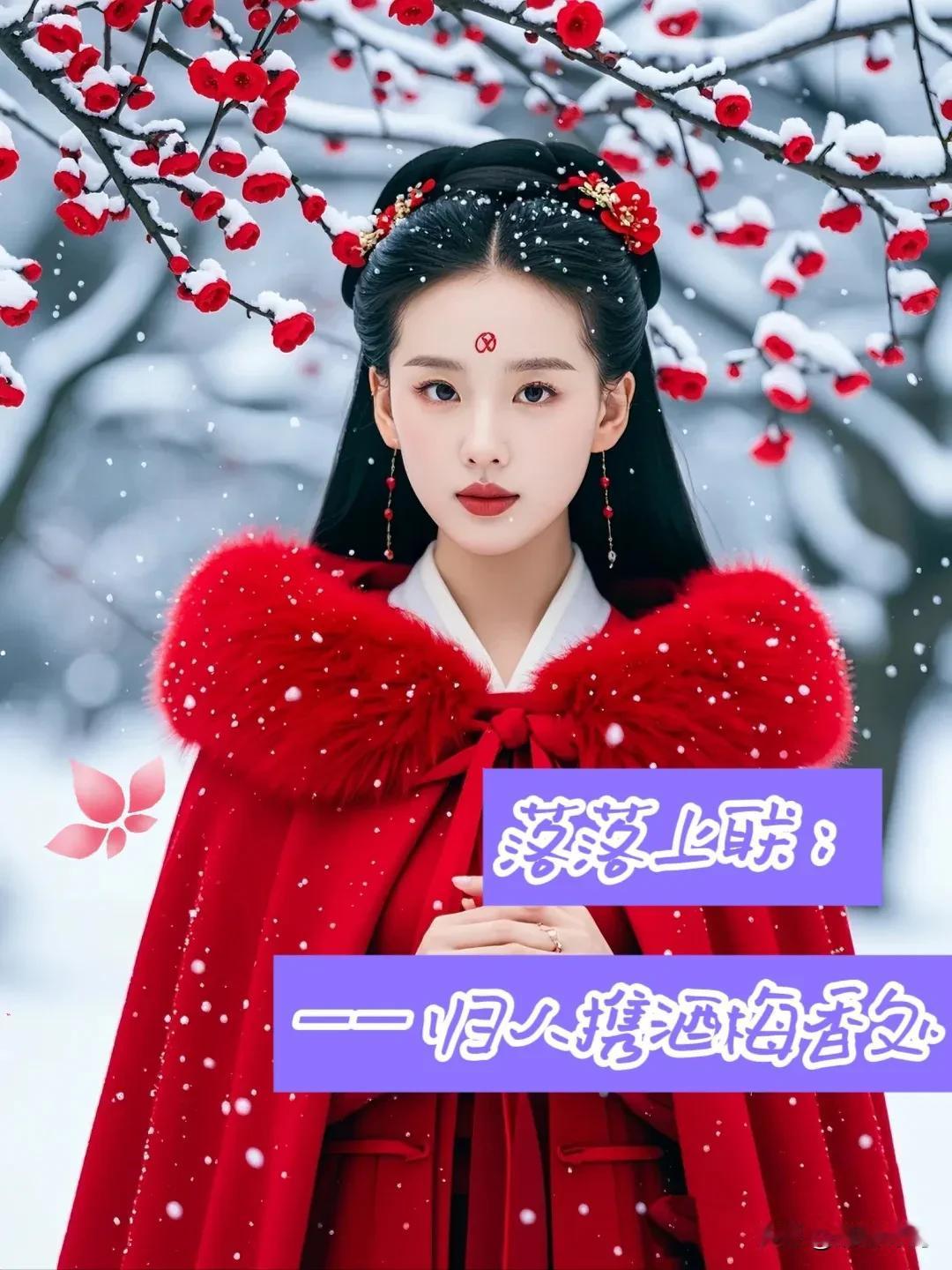 [玫瑰]💫💫@落落诗词 💫

风雪萧萧岭上云，苍山渺渺一灯昏。
归人携酒梅