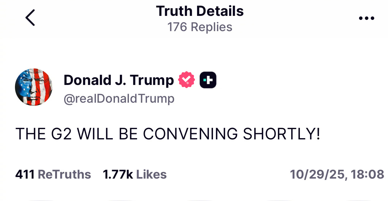 川普：G2即将召开！印度：没错，正是在下；韩国：你不看看川普发这条内容是他本人在