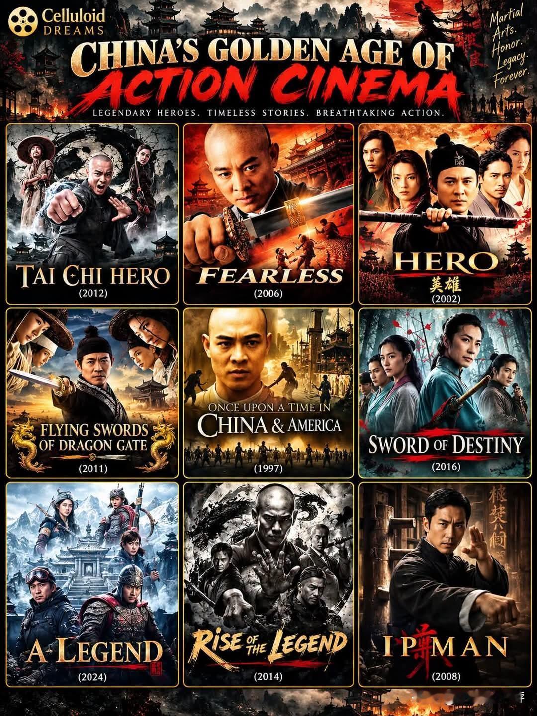 🥋🔥 中国动作电影黄金时代 🎞️🔥
 
传奇英雄，不朽故事，惊心动魄的武