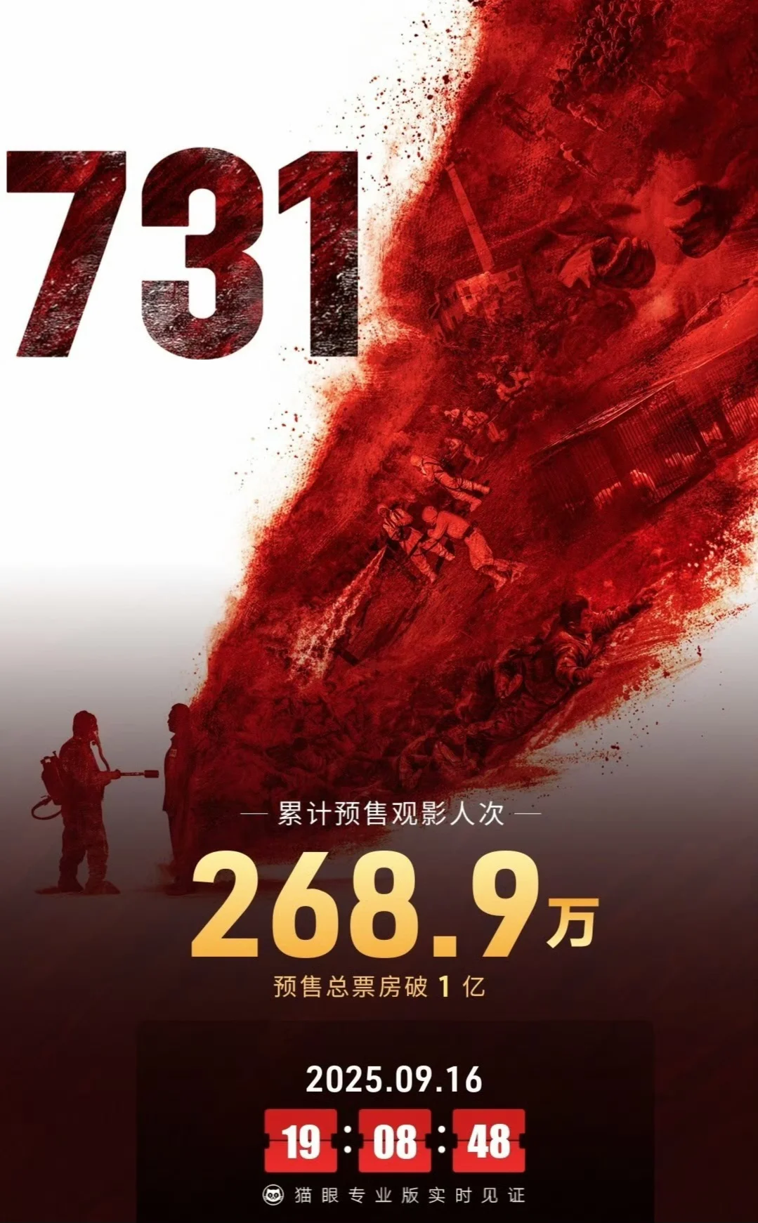 后天上映❗电影《731》预售总票房已破亿❗
