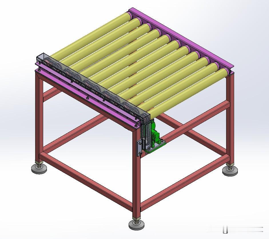 动力滚筒输送机设计模型：
        该模型专为真实工业应用场景而设计，无论