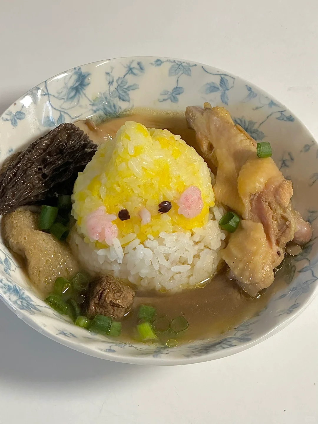 玄凤鸟鸟菌菇鸡汤饭