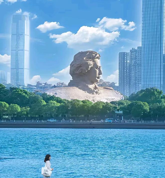 刚才偶尔看到这位网友拍的下图1，不禁感叹，确实是不一样拍摄角度的一幅好作品，蓝天