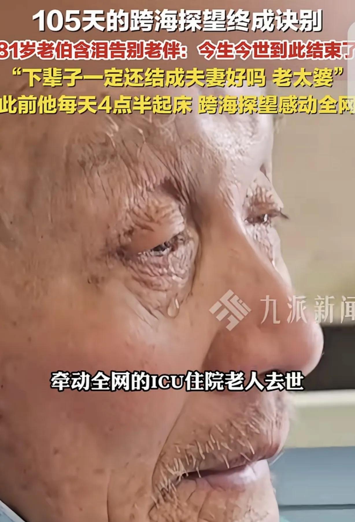 “下辈子我们还结成夫妻，好吗？”81岁大爷每天跨海去ICU，医院一个决定让所有人