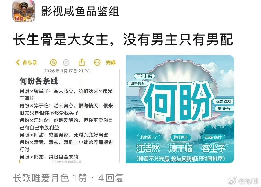 番位新规定不是给艺人抬咖位的无所谓名字在前在后，这部剧就是围绕一女三男展开的剧情