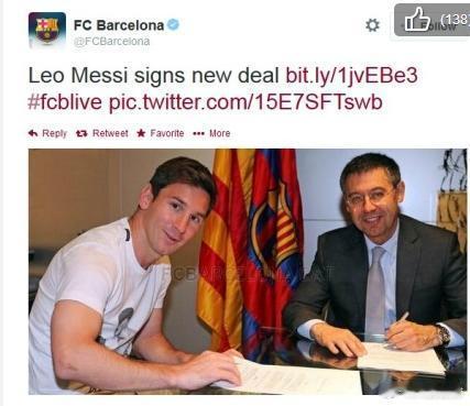 【Breaking news!巴萨官方宣布与梅西正式续约】北京时间5月20日凌晨