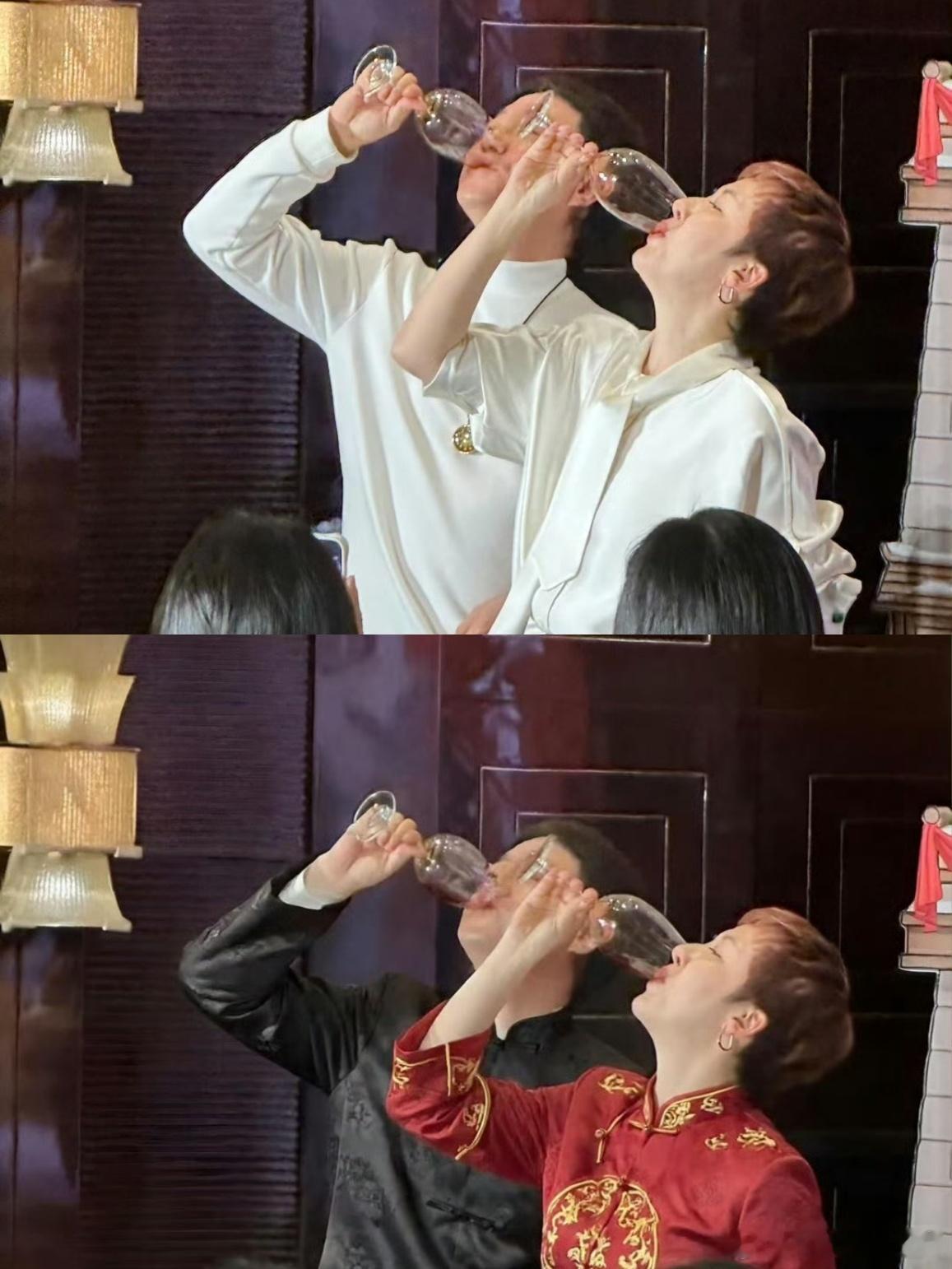张凌赫田曦薇经纪人敬酒笑🐭了，张凌赫和田曦薇的经纪人喝酒画面好像新婚夫妇敬酒，