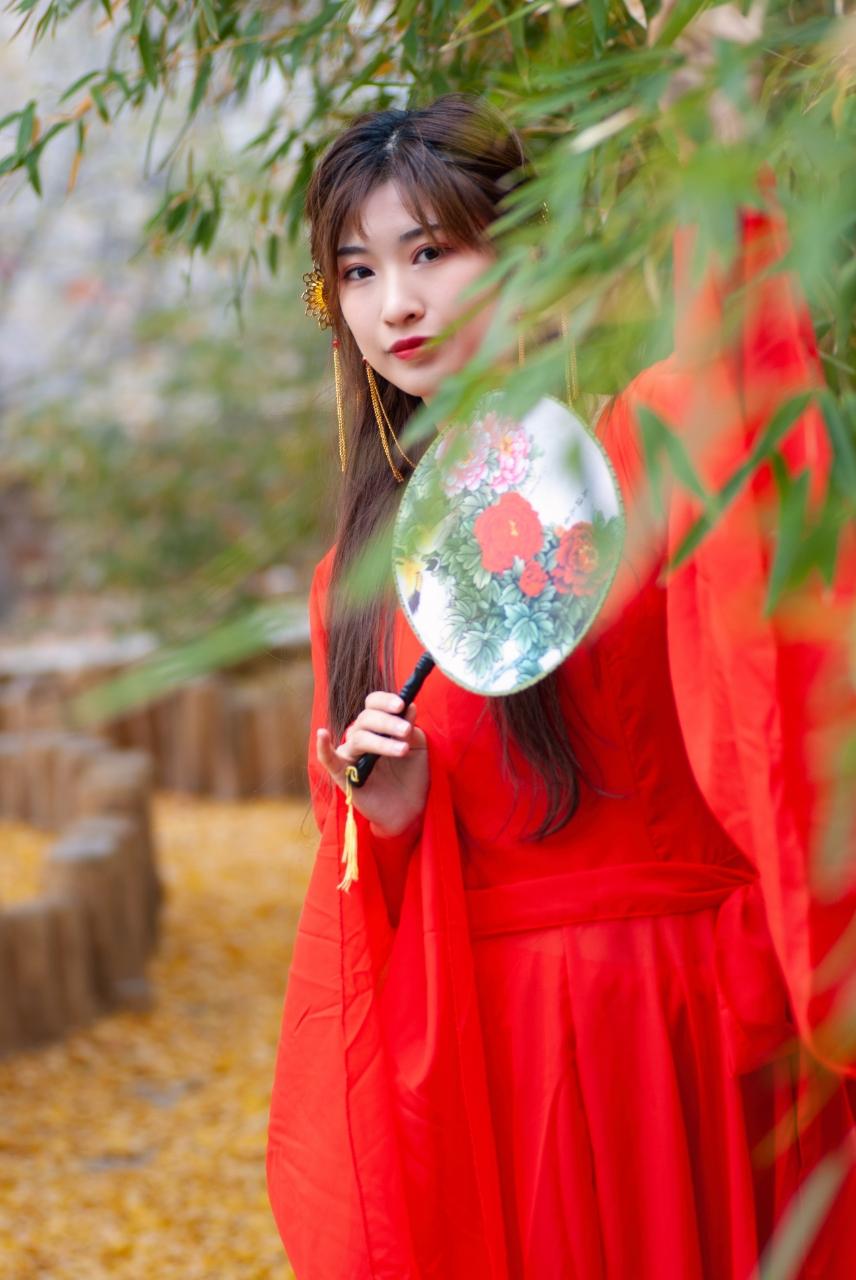 国风古韵 汉服小姐姐 红色汉服 外景拍摄 汉服写真