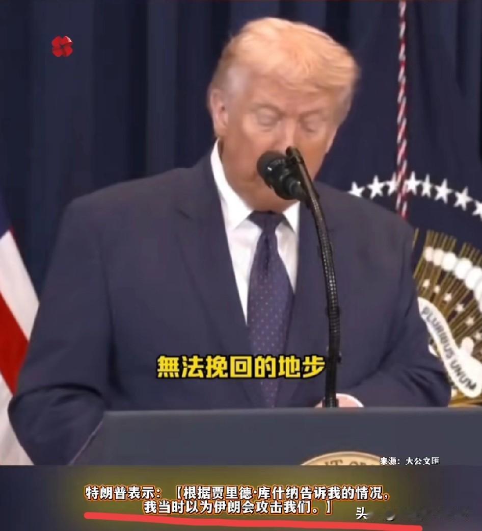 特朗普称，是受犹太裔女婿库什纳的蒙蔽才打的伊朗。库什纳的反复劝说让特朗普相信伊朗