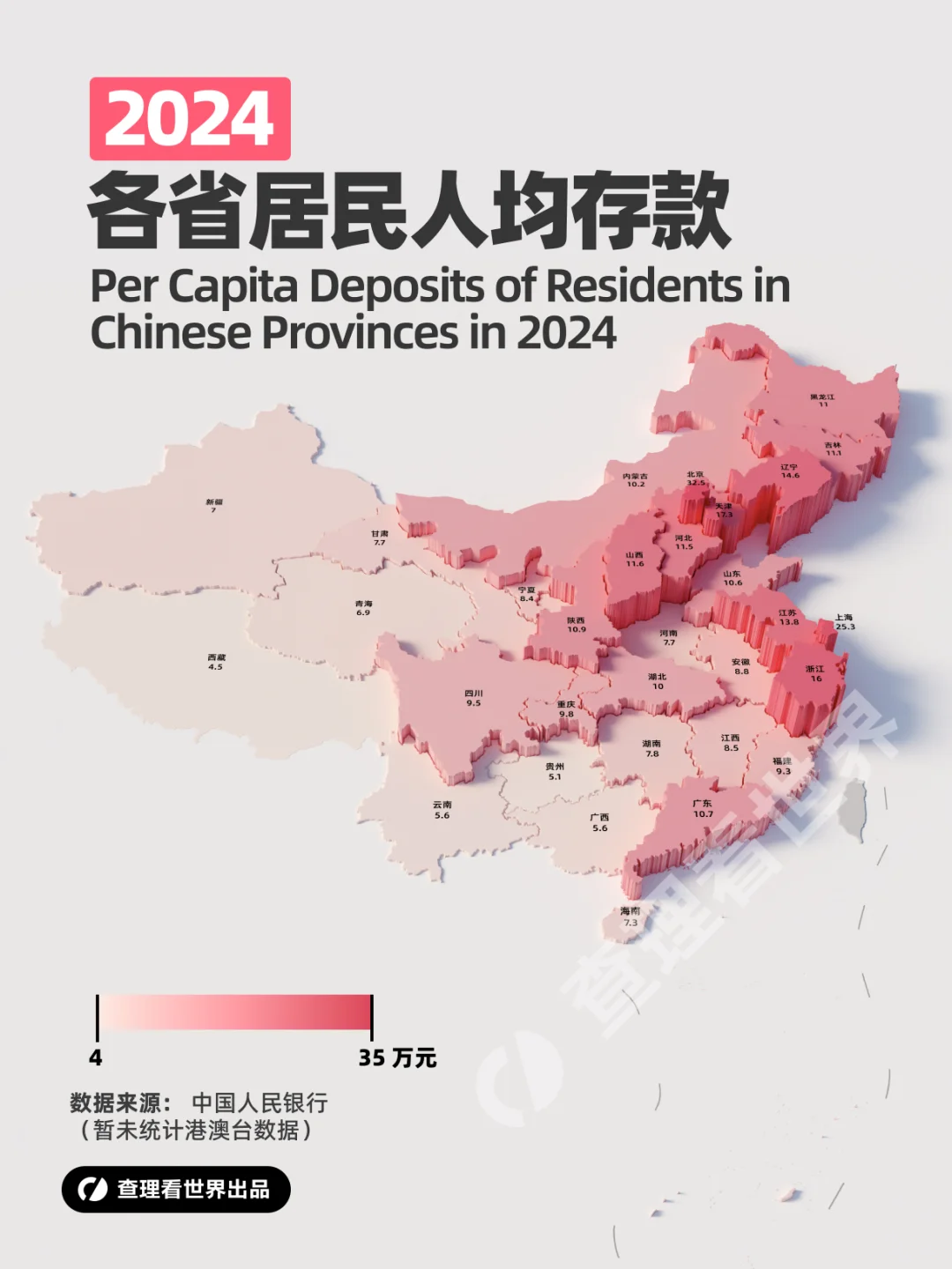 2024年各省人均居民存款统计地图