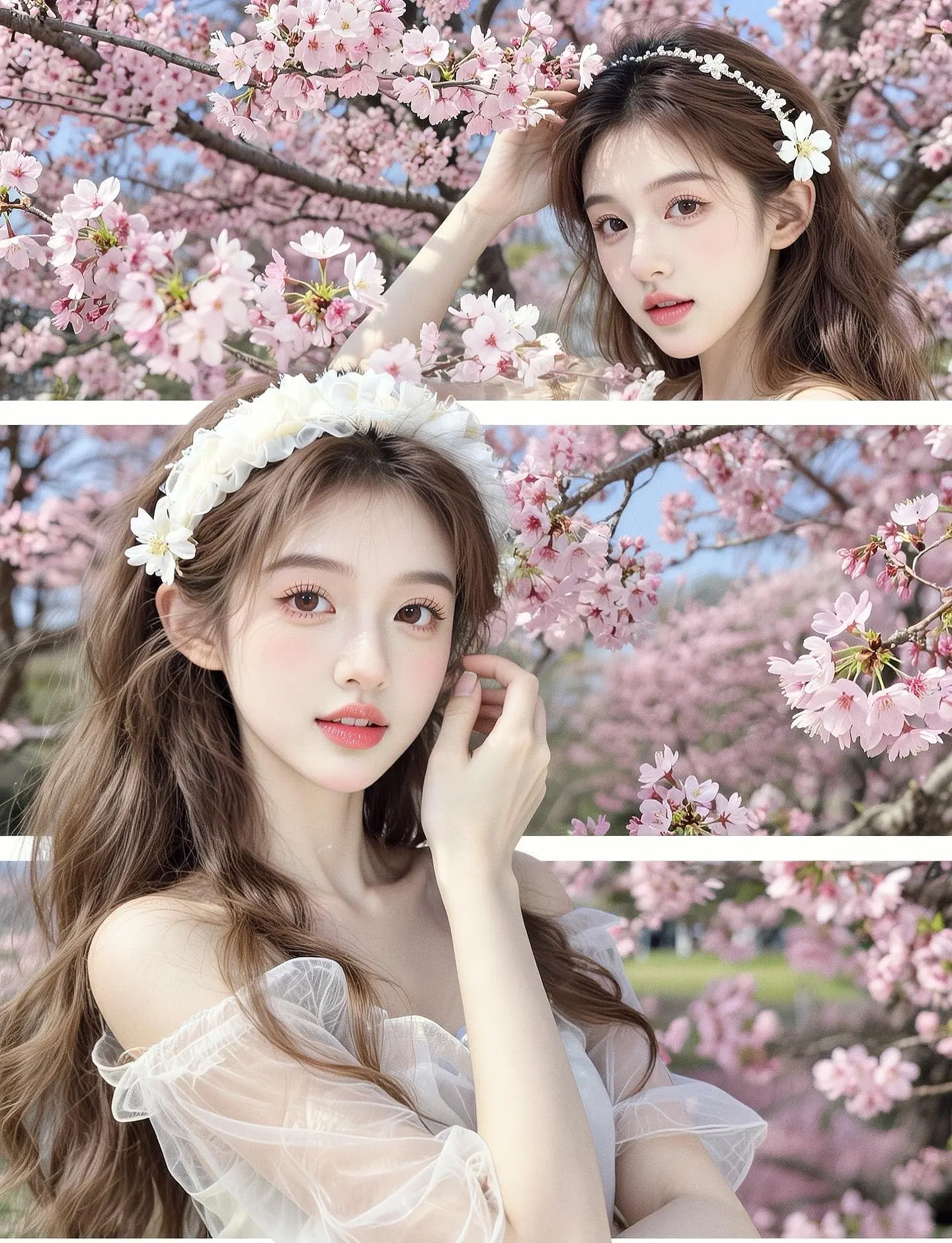 樱花树下站谁都美。
