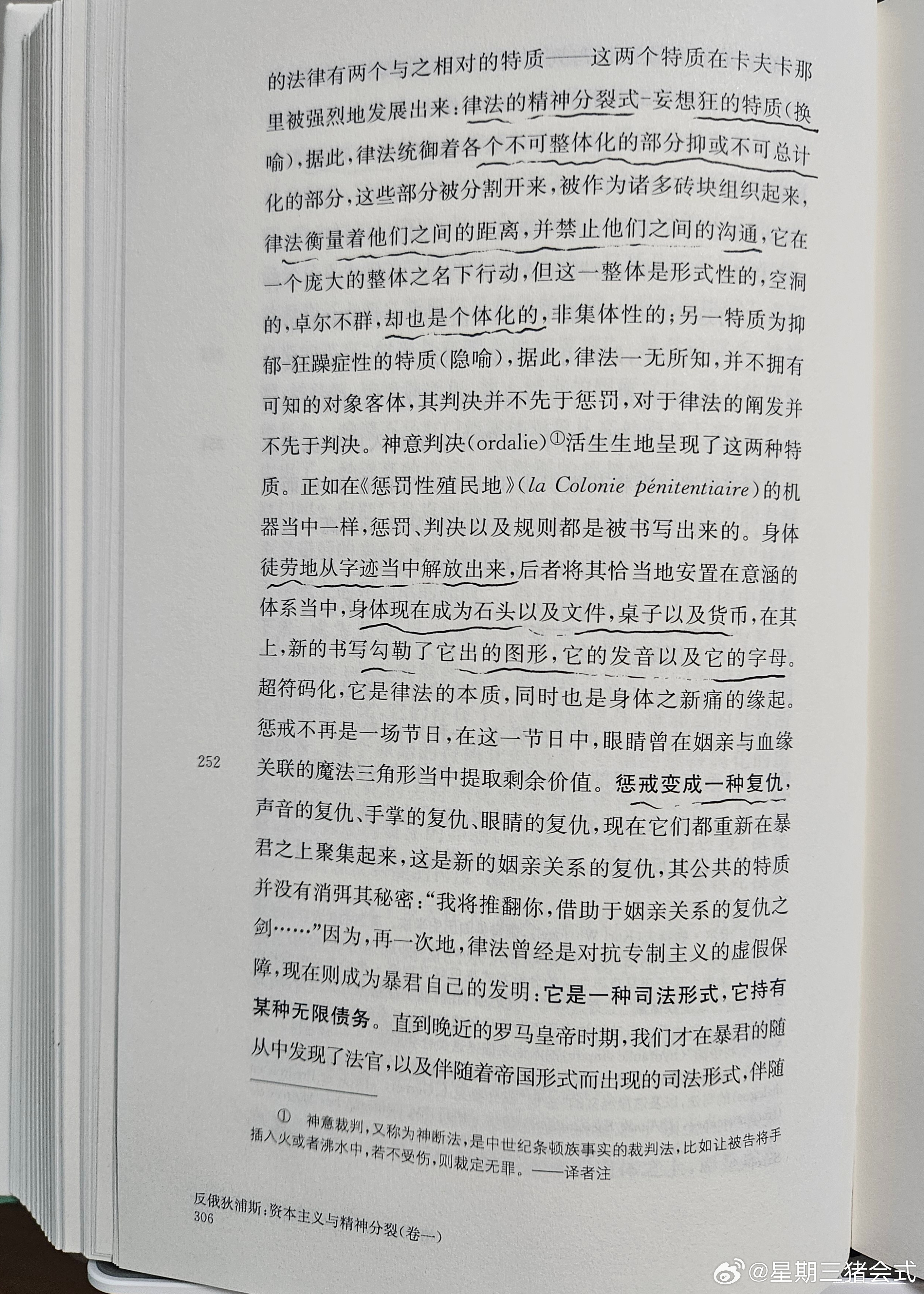 身体徒劳地从字迹当中解放出来，后者将其恰当地安置在意涵的体系当中，身体现在成为石