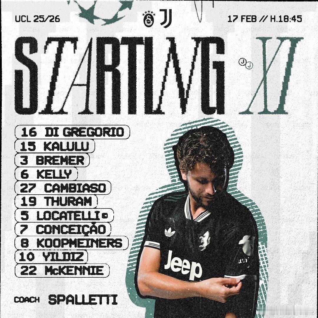 你妇首发（4-2-3-1）：迪格雷戈里奥/卡驴驴、布雷默、凯利、坎比亚索/洛卡特