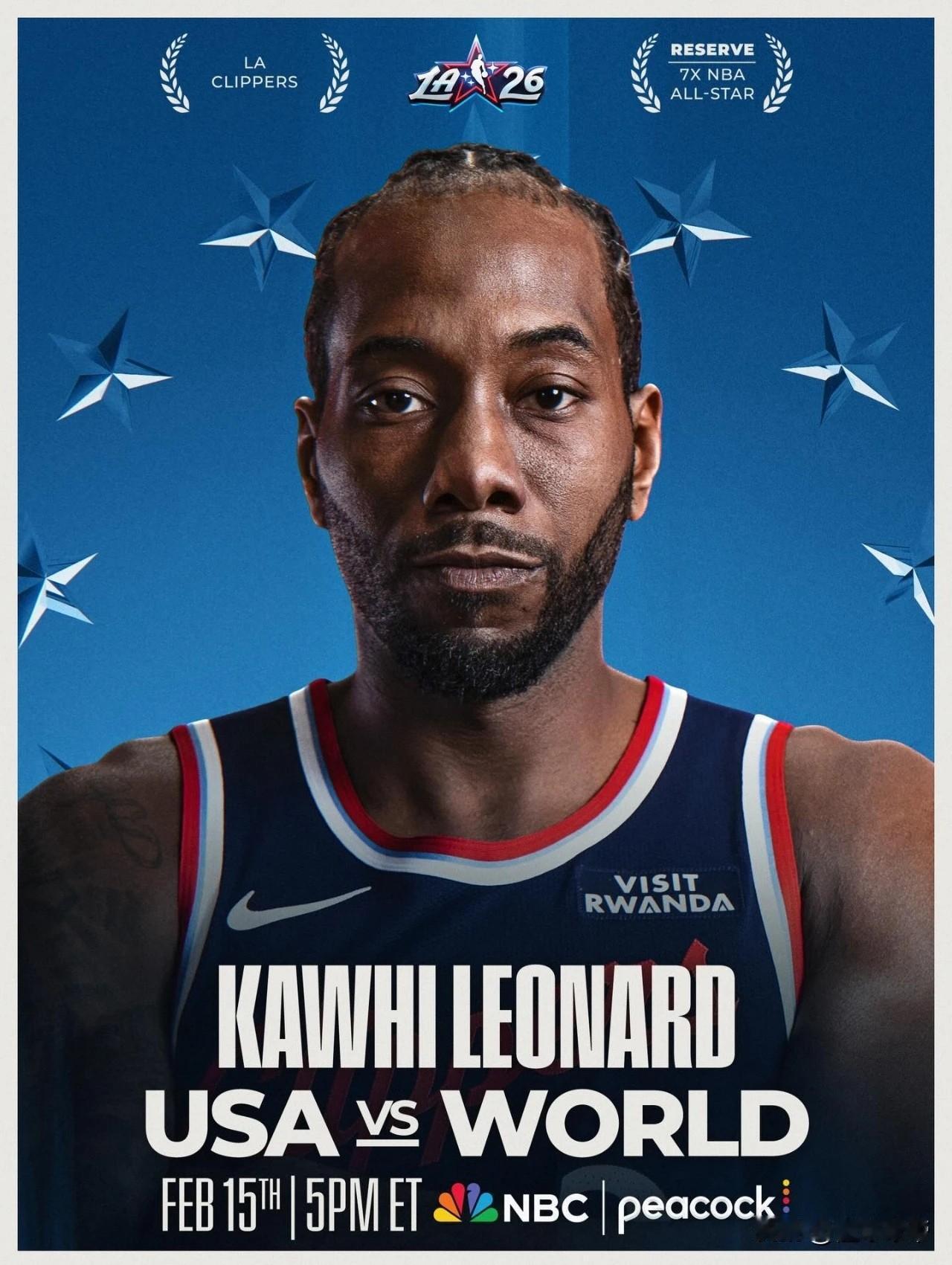 众望所归，莱昂纳德递补入选NBA全明星!

刚刚，NBA官方宣布，总裁肖华选择莱