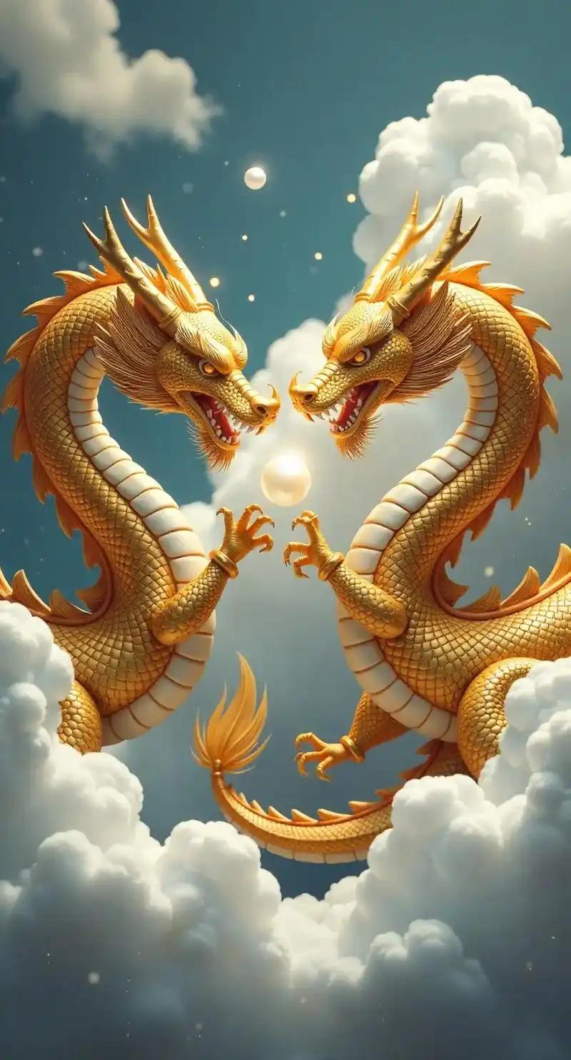 上联：请赐[作揖]
下联：二龙戏珠