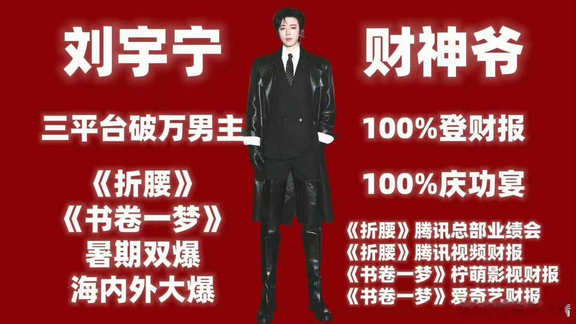 刘宇宁90男演员中坚力量折腰和书卷一梦报了？？？在国内都没有声音，还海外[允悲]