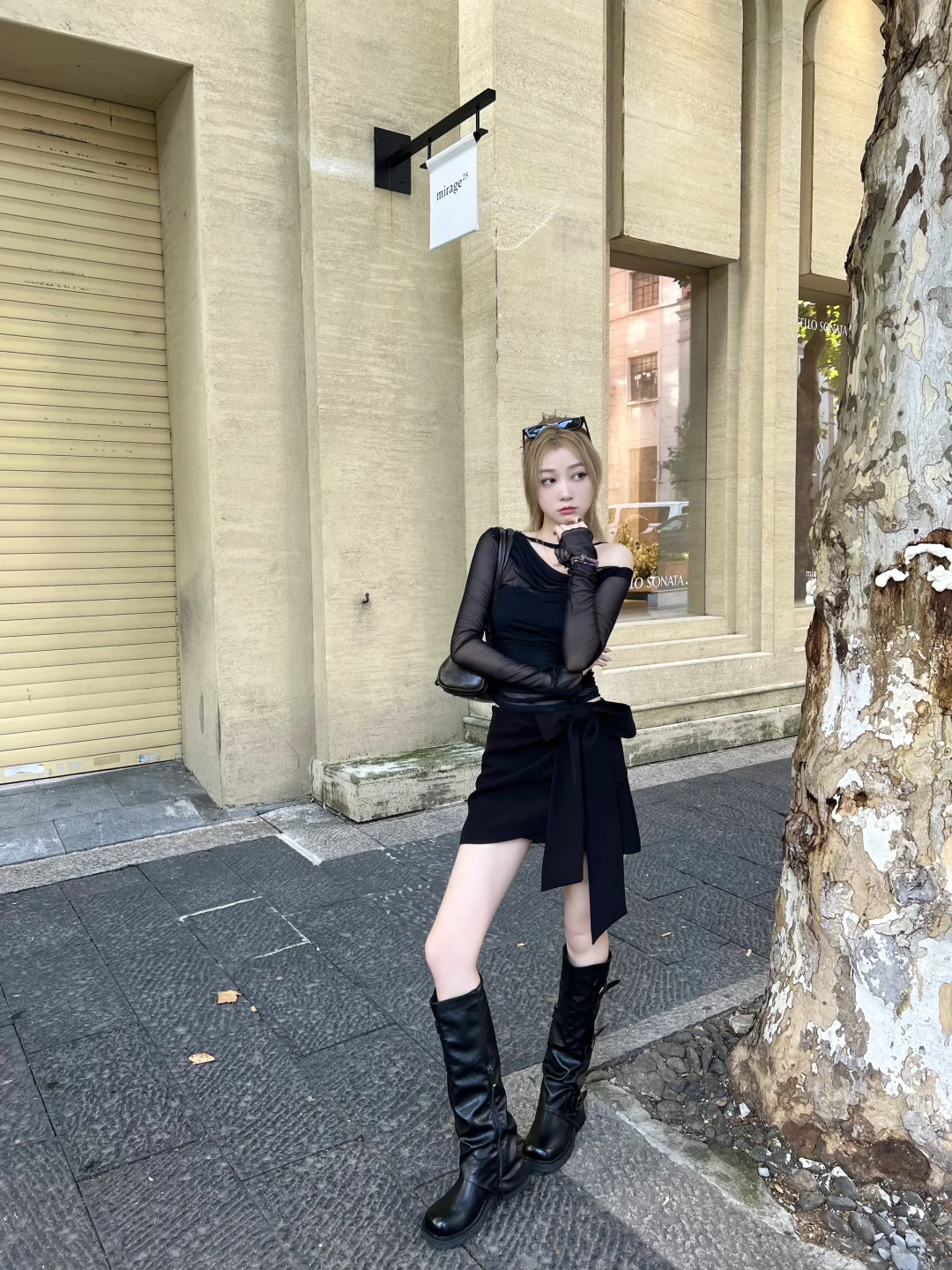 all black版辣妹ootd🖤街头氛围感就这么拍