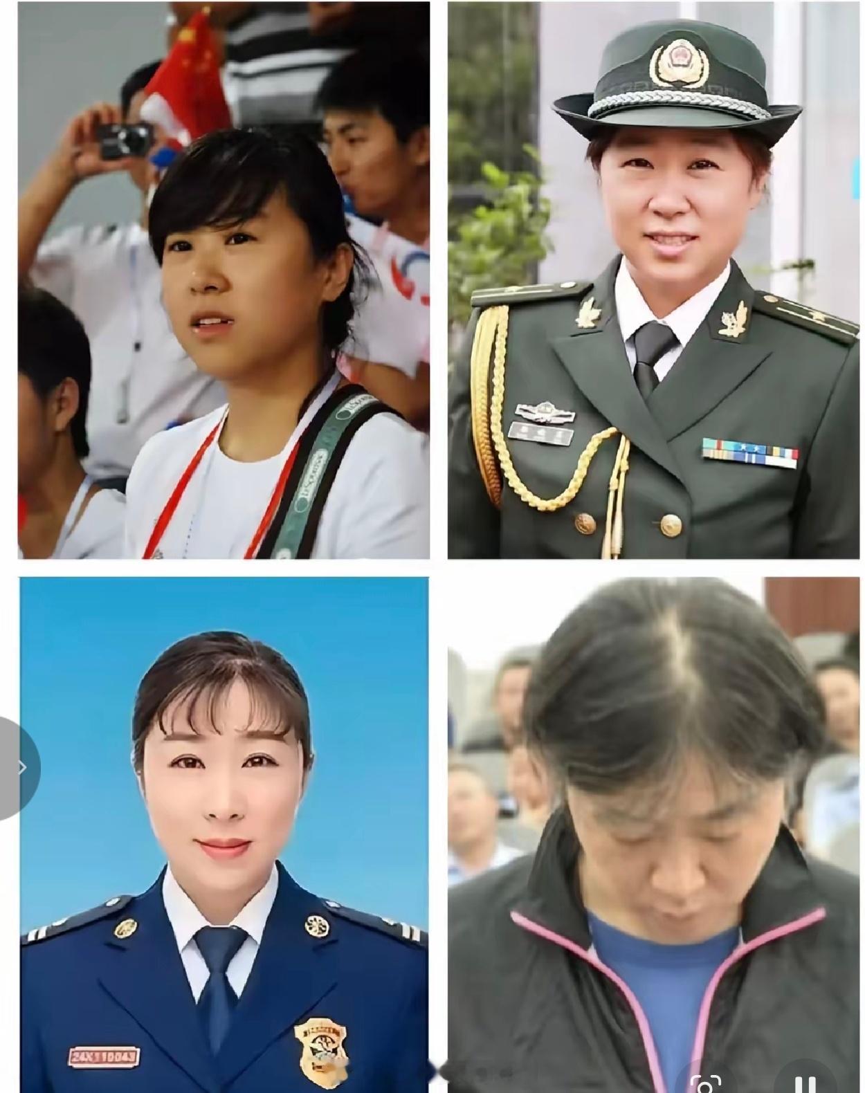 四张照片，串联起郭晓慧的人生轨迹。左上图，是学生时代的她，一脸质朴，看上去踏实本