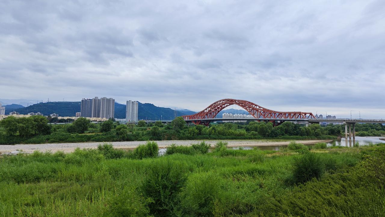 昨晚下了点雨，从早上地面的积水来看，雨下的不大。大清早空气中有着昨晚雨水的湿润，