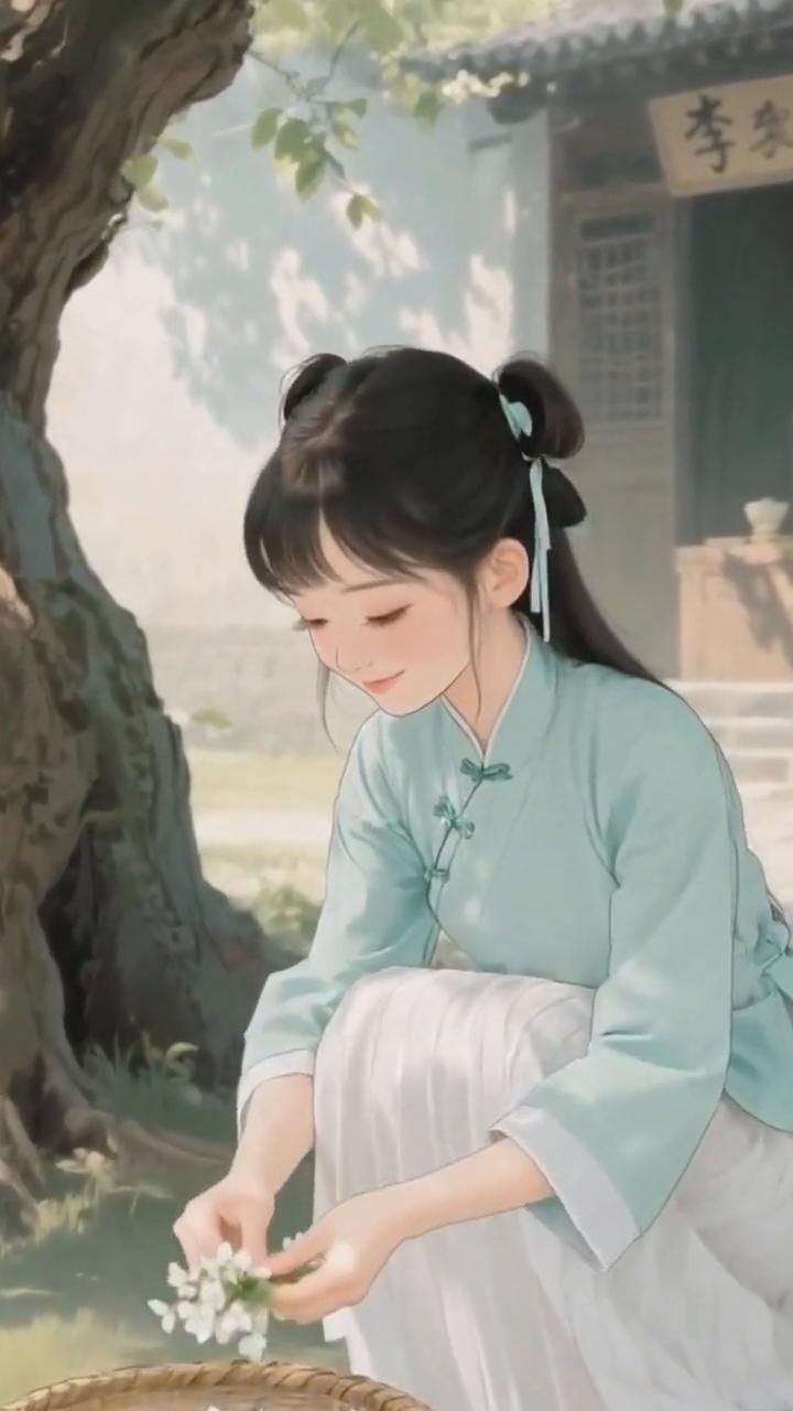 老槐树下的青涩爱恋：婉娘与阿木的纯真约定。
清末民初的青溪镇，镇口那棵三抱粗的老