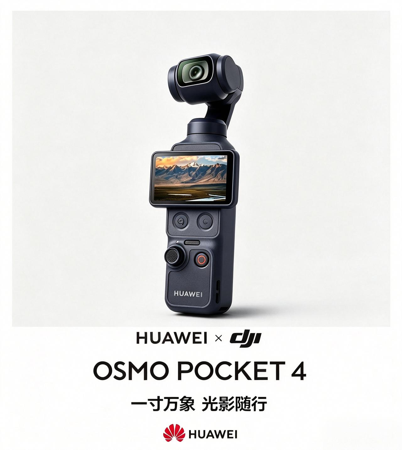 华为与大疆合作推出的 Osmo Pocket 4 联名版终于来了。相机硬件规格，