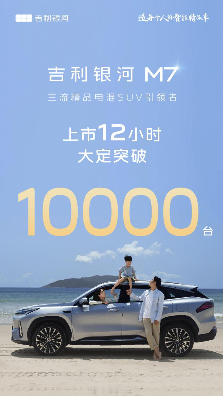 吉利银河M7远航家上市 12 小时大定破万了，10 万价格的产品力很能打的。42