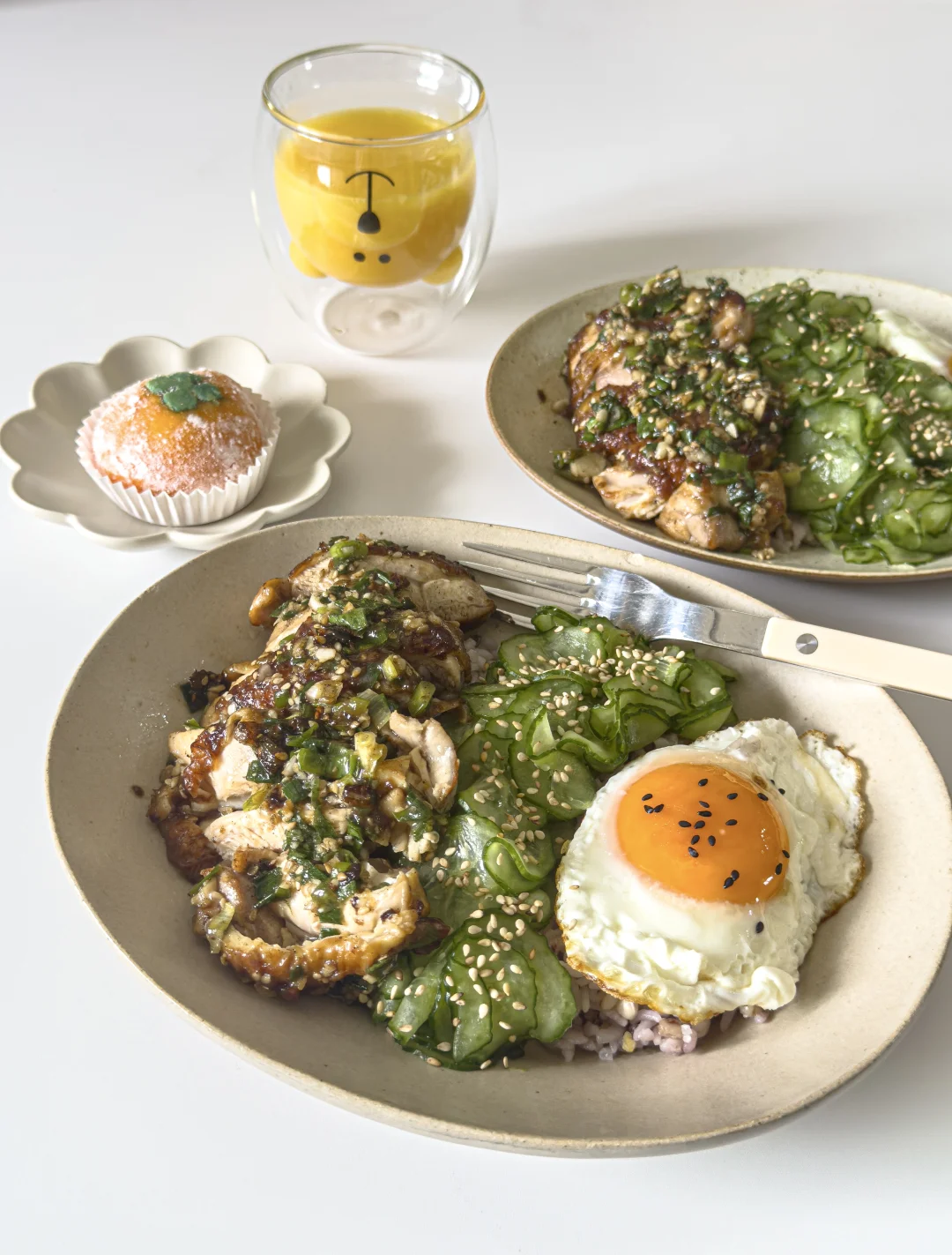 健康饮食 | 🍗盐葱鸡腿饭+盐渍黄瓜！