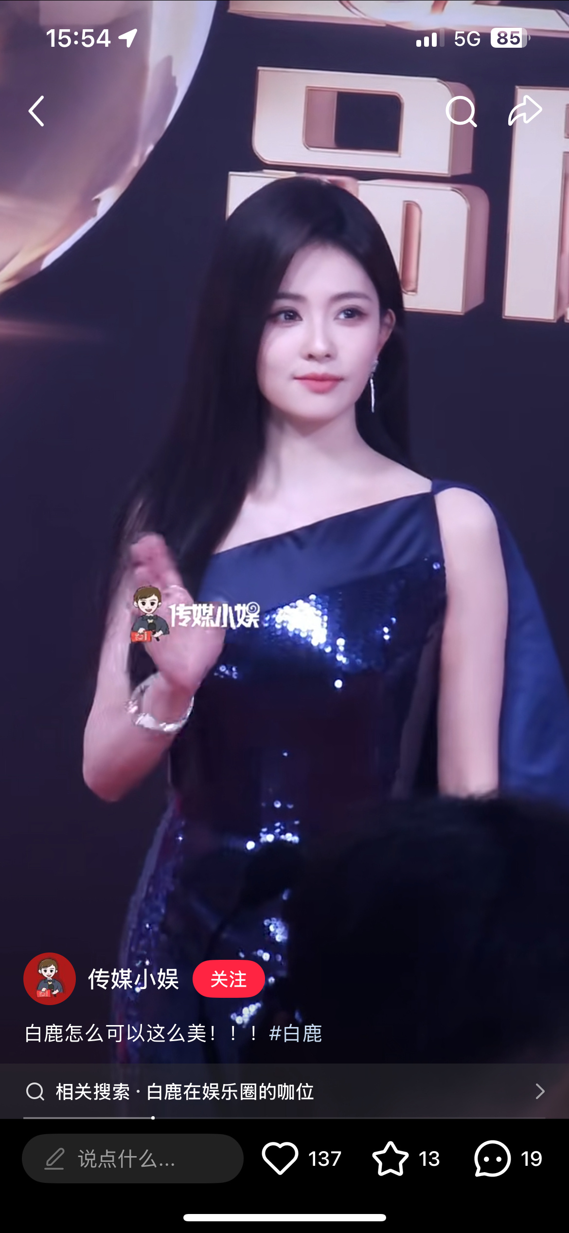 白鹿电视剧品质盛典红毯演绎Alexis Mabille 2024 秋冬高定，白鹿