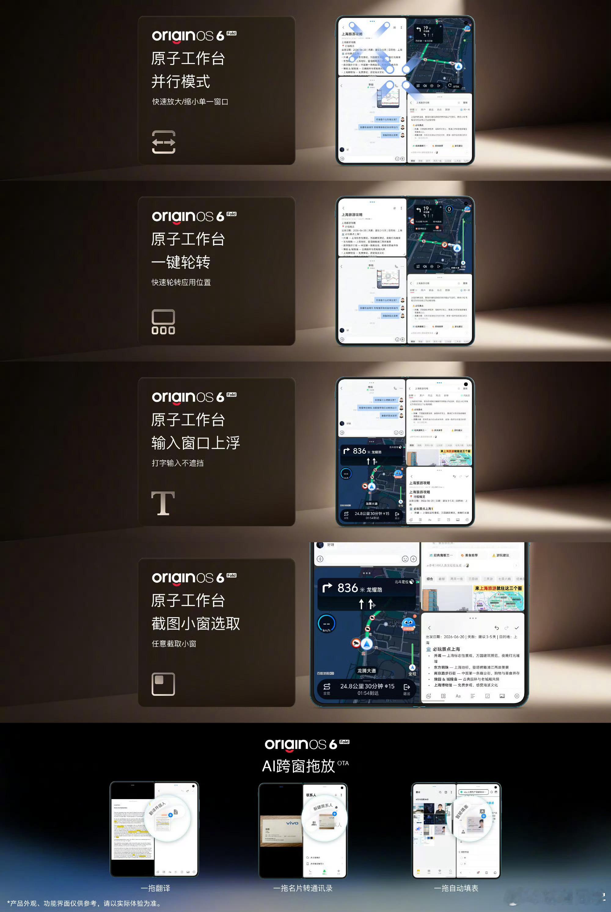 vivo X Fold6大屏体验：串行模式｜一个主角，多个配角，一个主页面搭配四